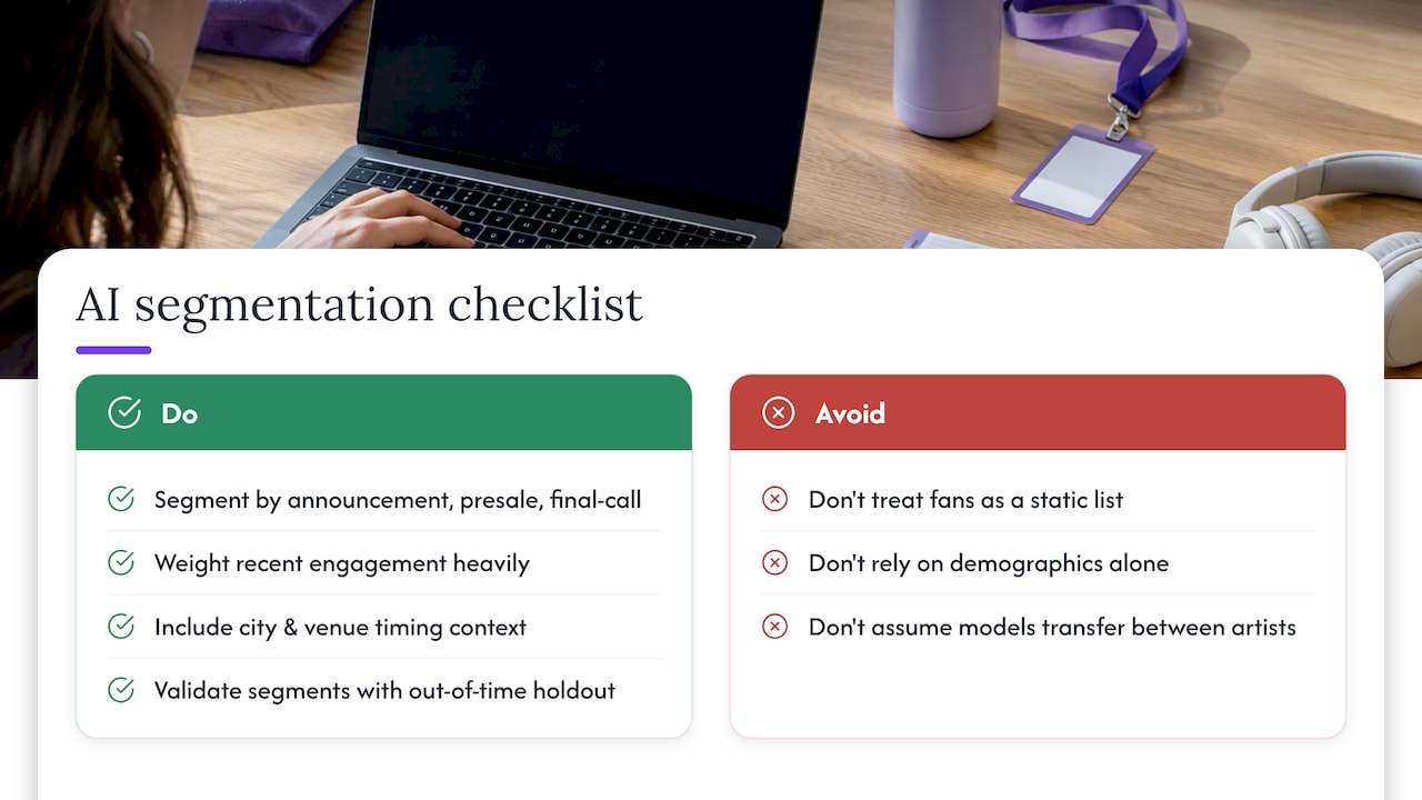Segmentation strategies powered by AI for concertgoers — overview diagram